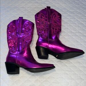 Billini Women's Metallic Purple/Pink Cowboy Boots